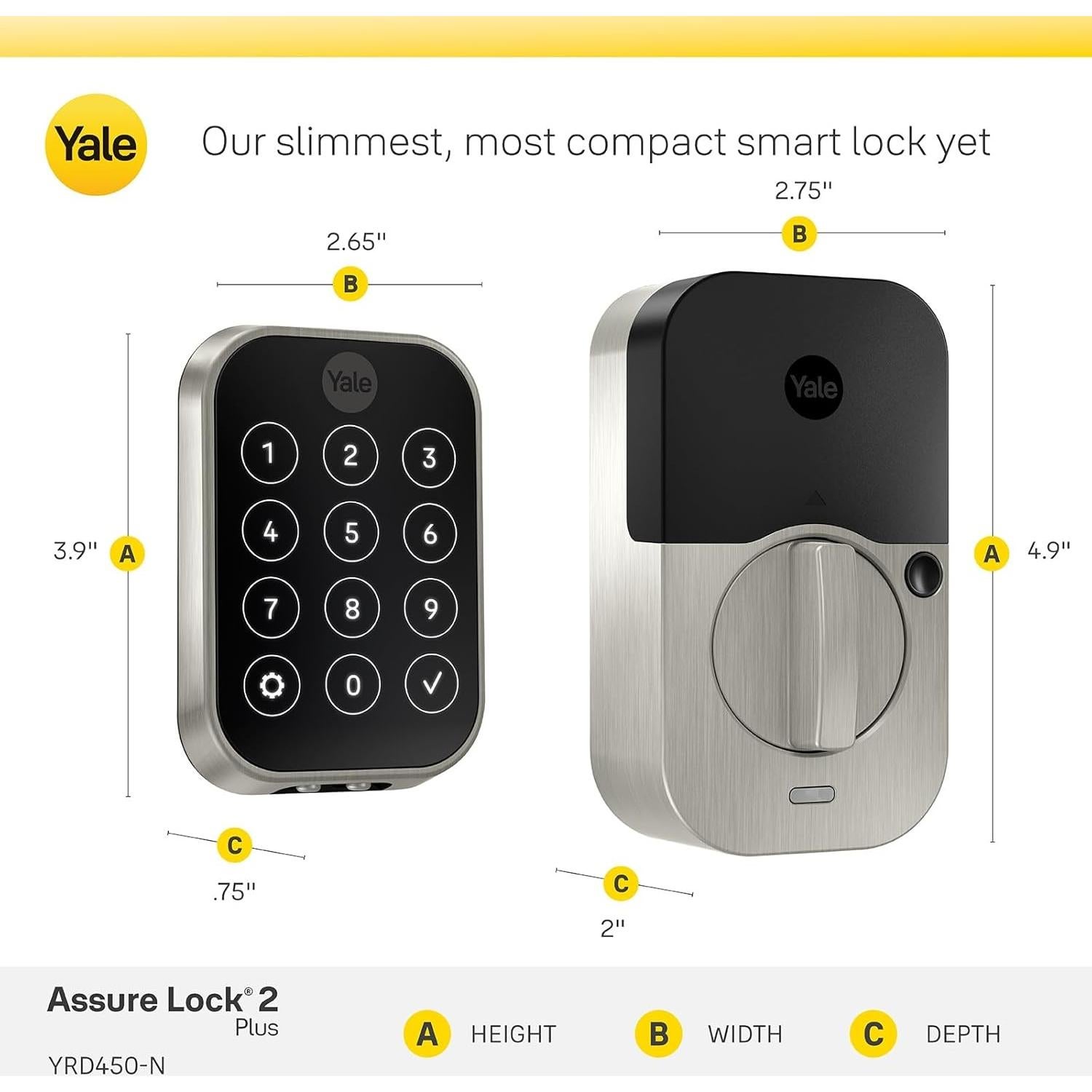 Cerradura Yale Assure Lock 2 Plus Niquel Teclado Bluetooth