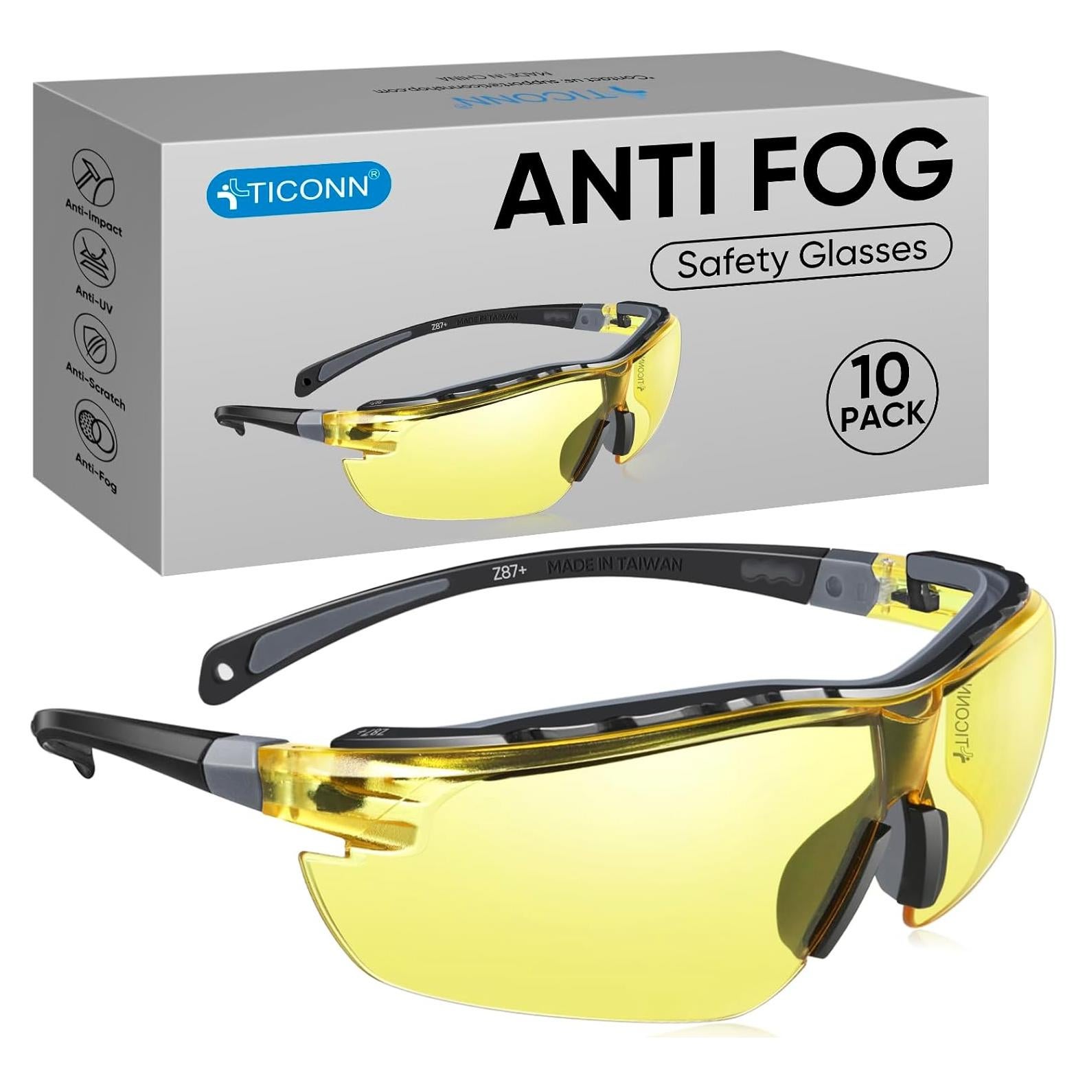 Gafas de seguridad TICONN anti-vaho UV y ajustables