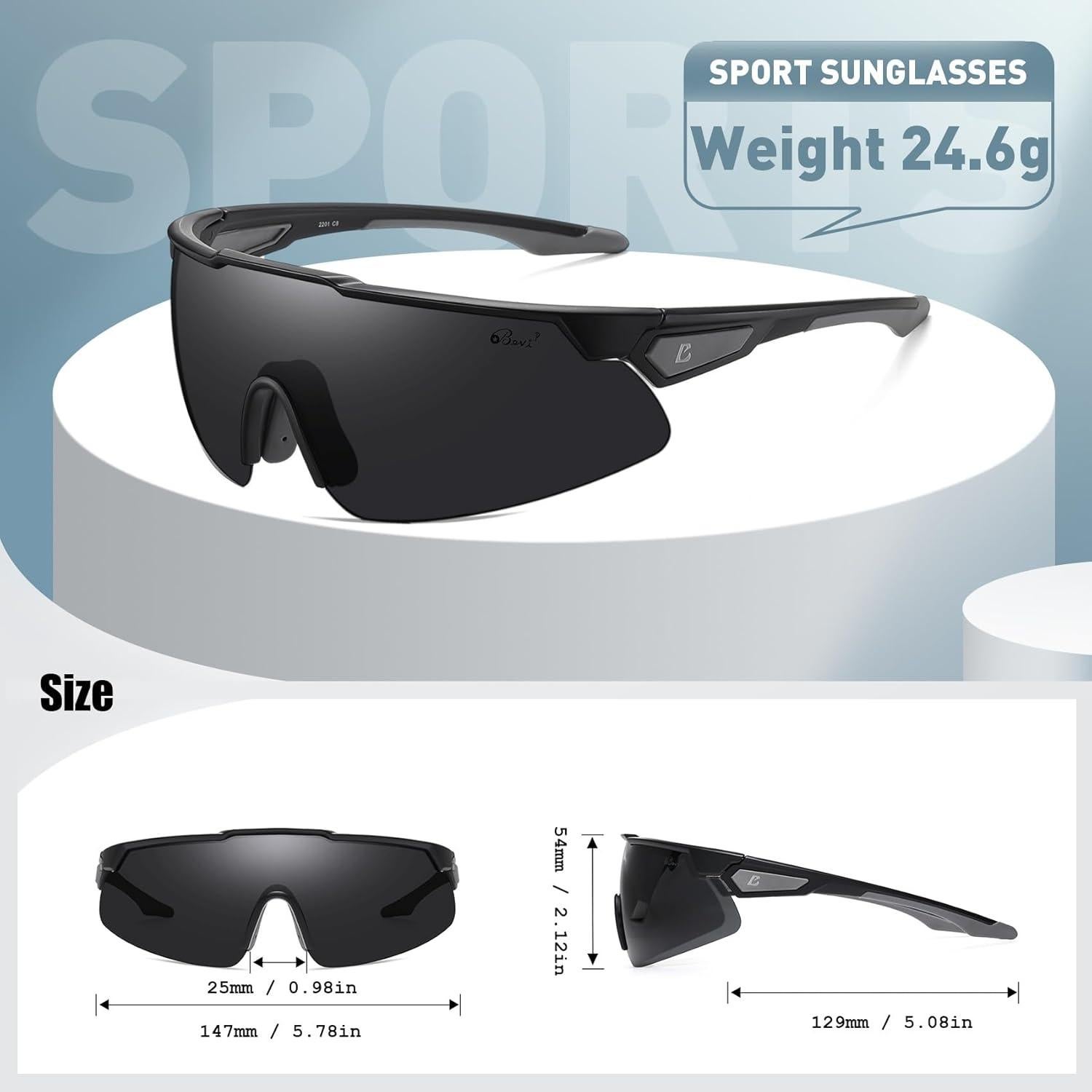 Gafas de sol Bevi Sports Shield UV400 TR90 unisex para ciclismo