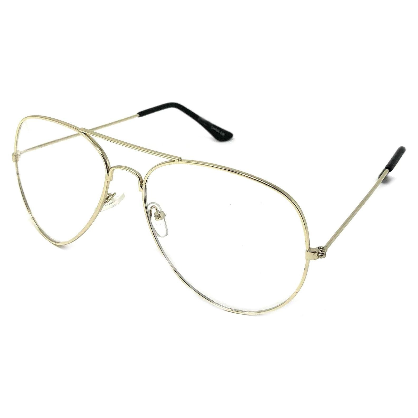 Gafas de Aviador SHAMZBEST Lentes Transparentes UV 100%