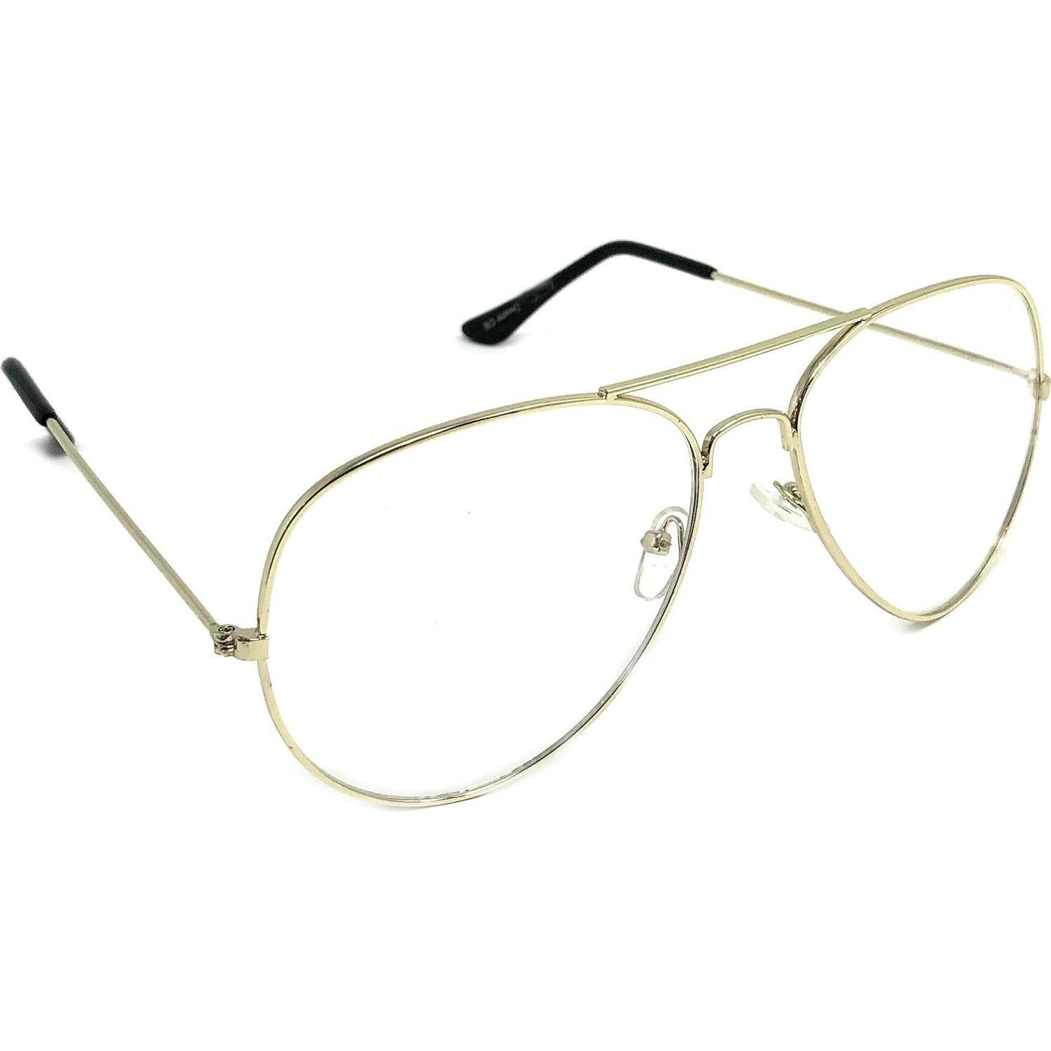 Gafas de Aviador SHAMZBEST Lentes Transparentes UV 100%