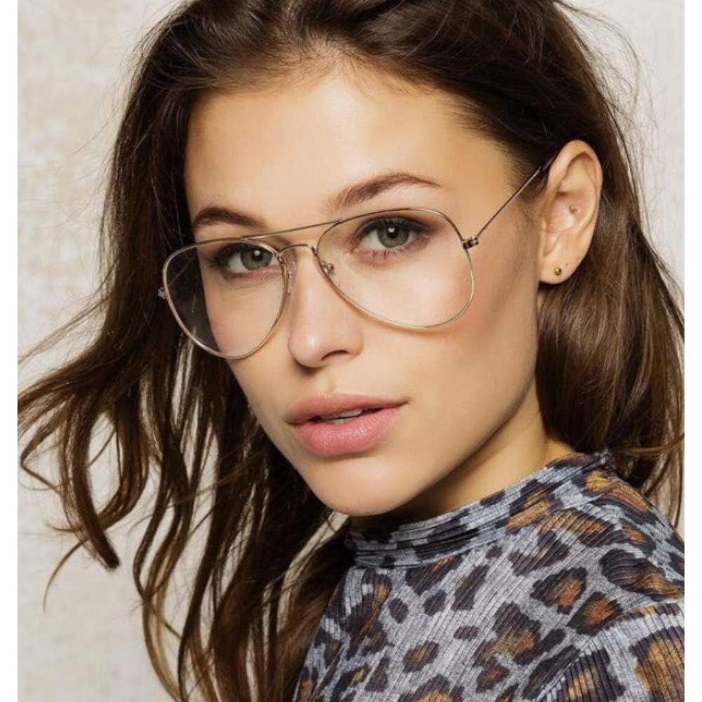 Gafas de Aviador SHAMZBEST Lentes Transparentes UV 100%