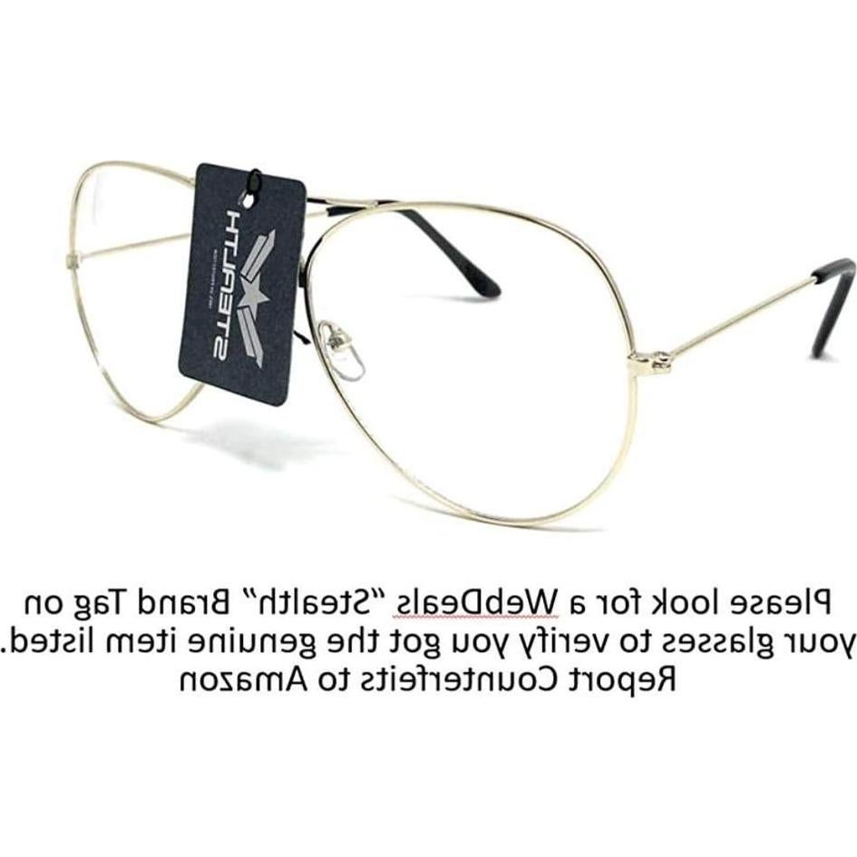 Gafas de Aviador SHAMZBEST Lentes Transparentes UV 100%