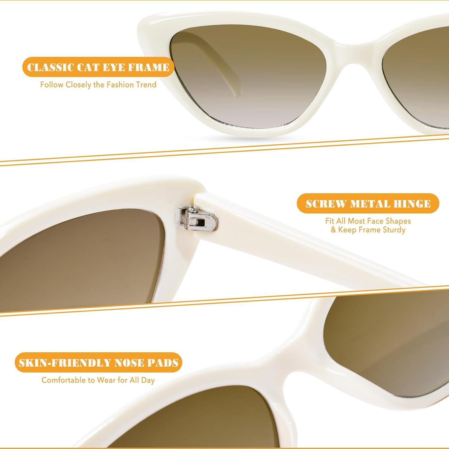 Gafas de sol Cat Eye OPTOFENDY para mujeres, protección UV 99%