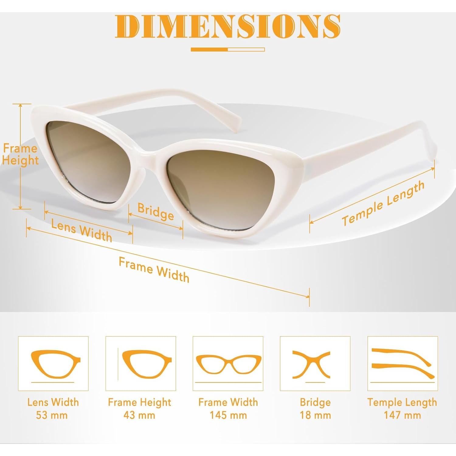 Gafas de sol Cat Eye OPTOFENDY para mujeres, protección UV 99%