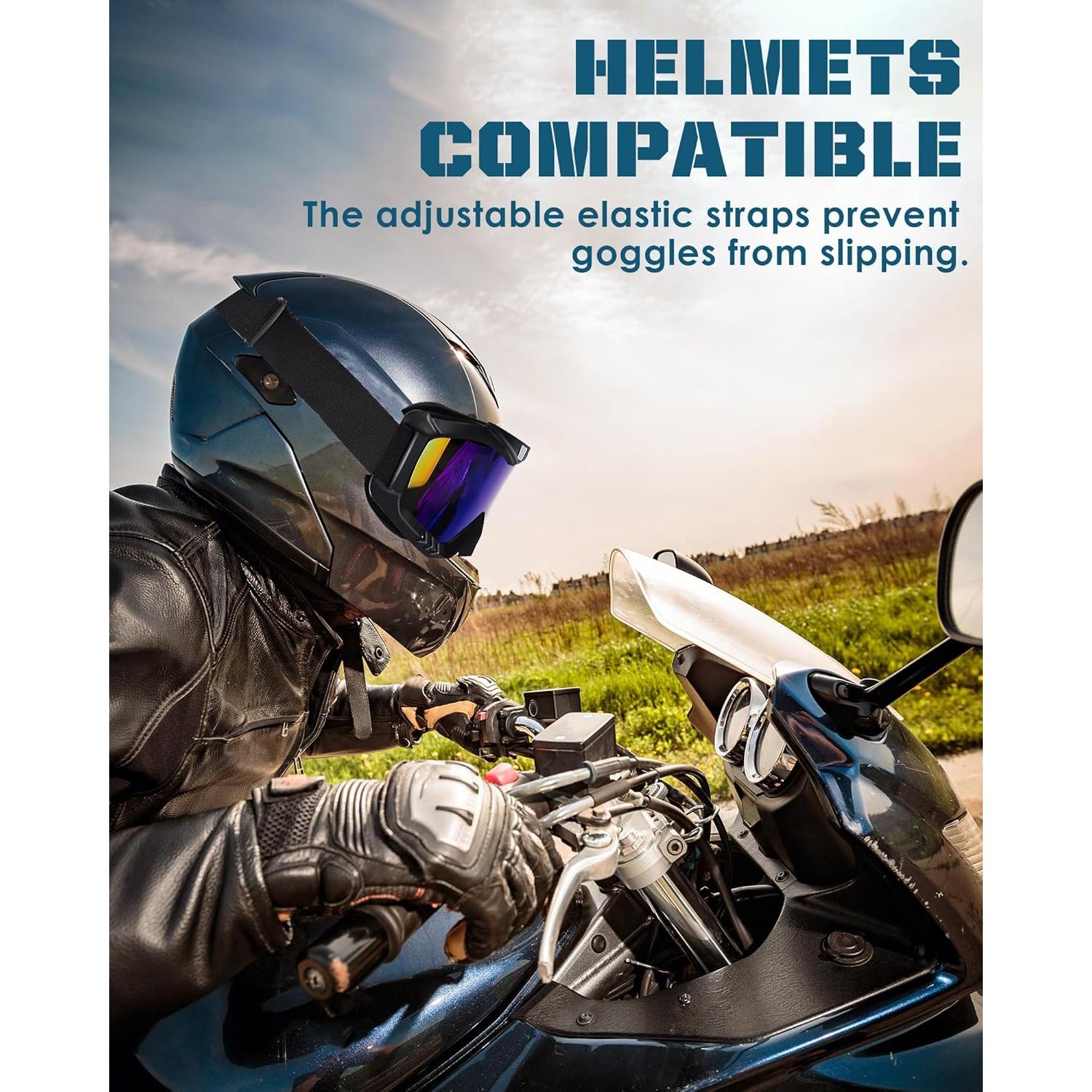 Gafas de Motocicleta OXG UV400 con Bufandas para Adultos