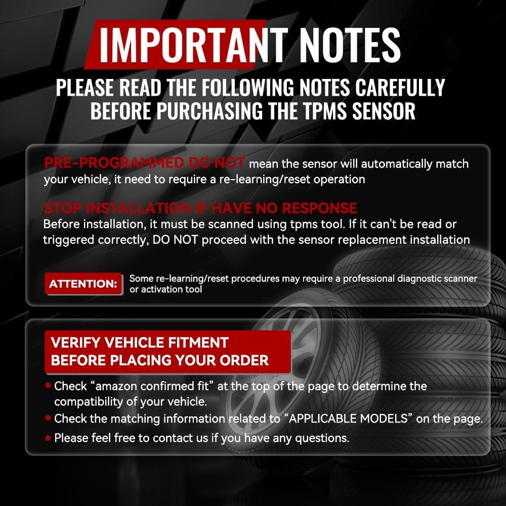 Sensor TPMS CARORAV para Chevy GMC Cadillac - Paquete de 4