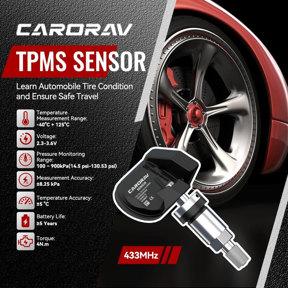 Sensor TPMS CARORAV para Chevy GMC Cadillac - Paquete de 4