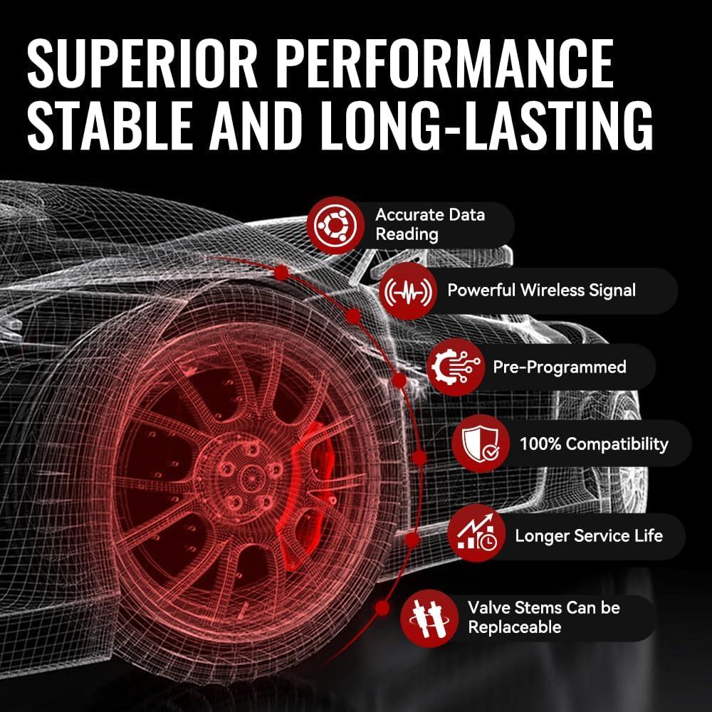 Sensor TPMS CARORAV para Chevy GMC Cadillac - Paquete de 4