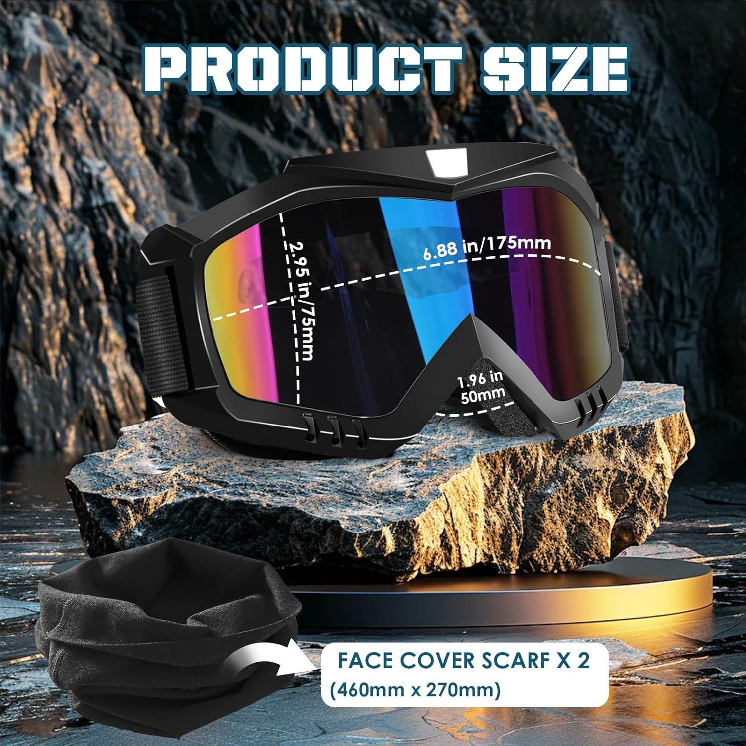 Gafas de Motocicleta OXG UV400 con Bufandas para Adultos