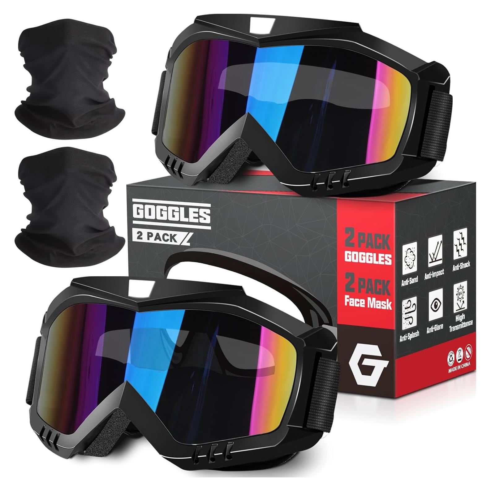 Gafas de Motocicleta OXG UV400 con Bufandas para Adultos
