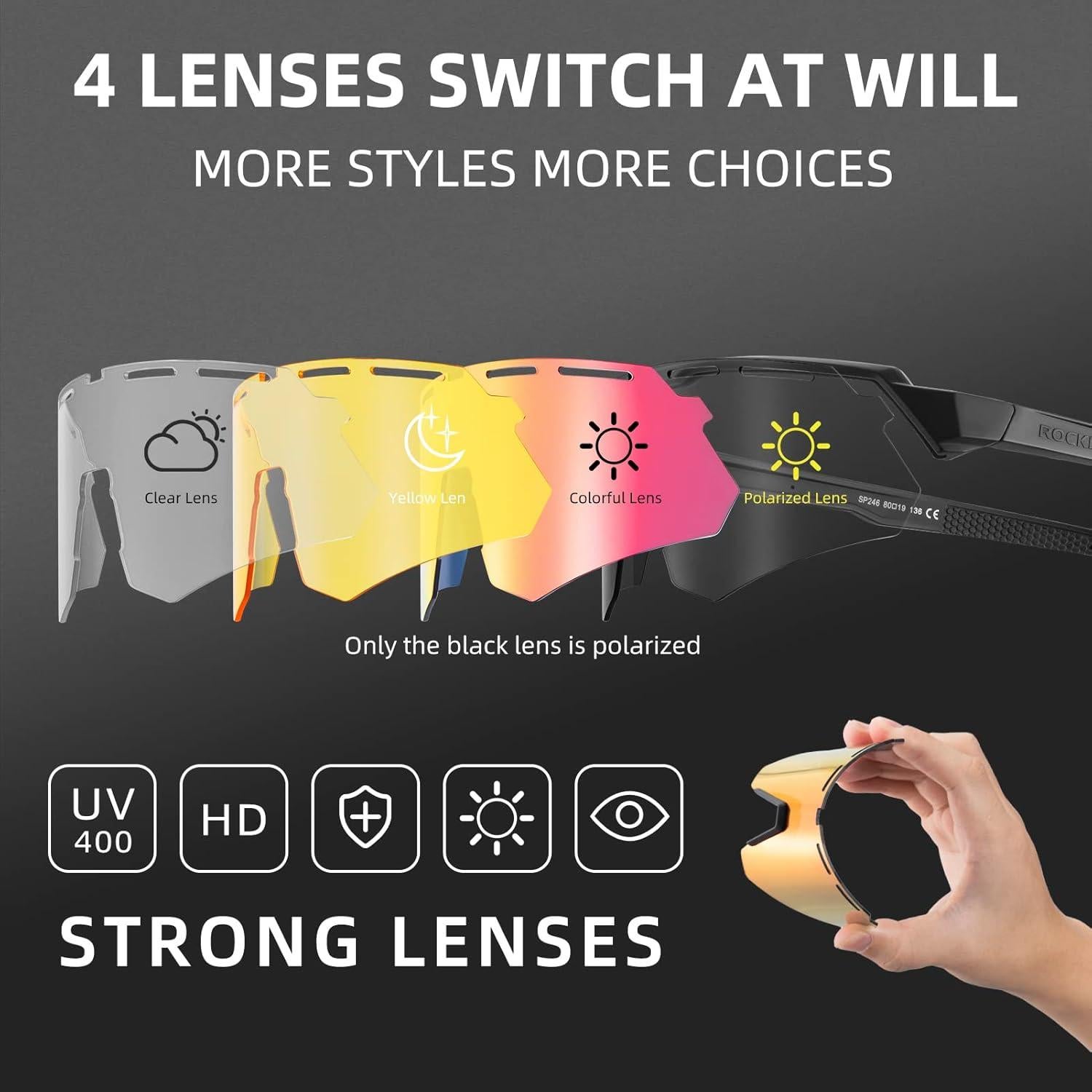 Gafas de Sol ROCKBROS Deportivas UV400 Intercambiables