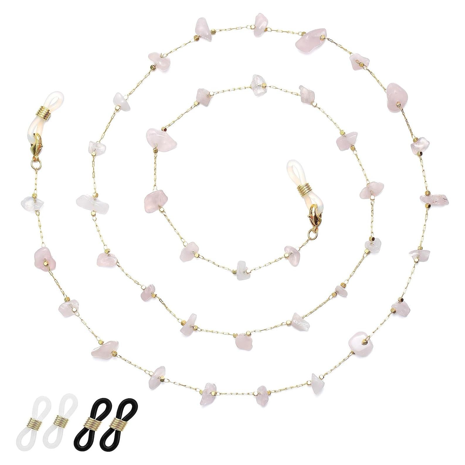 Cadena de Gafas para Mujeres Soporte de Cristal Rosa 71 cm