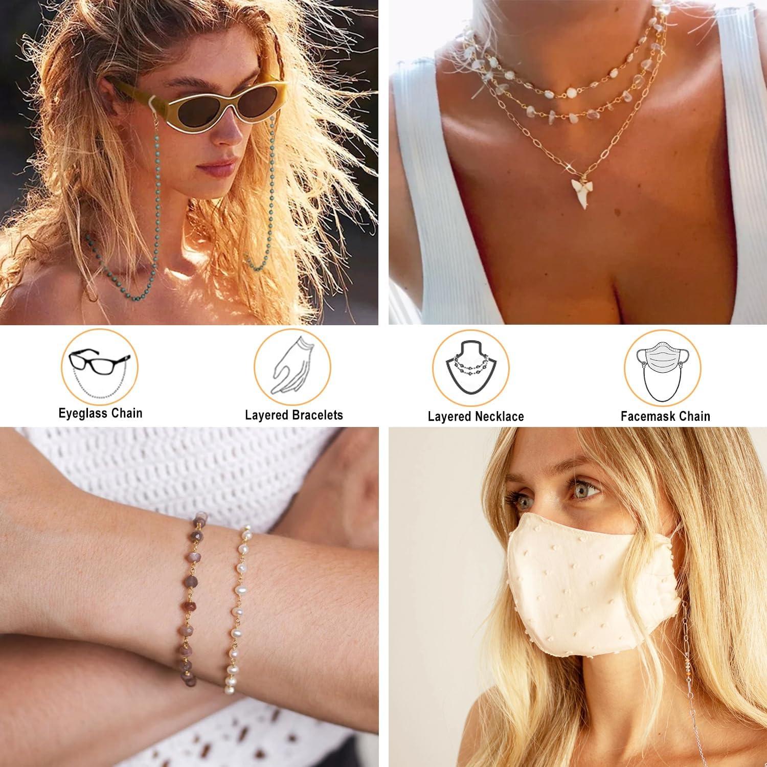 Cadena de Gafas para Mujeres Soporte de Cristal Granate