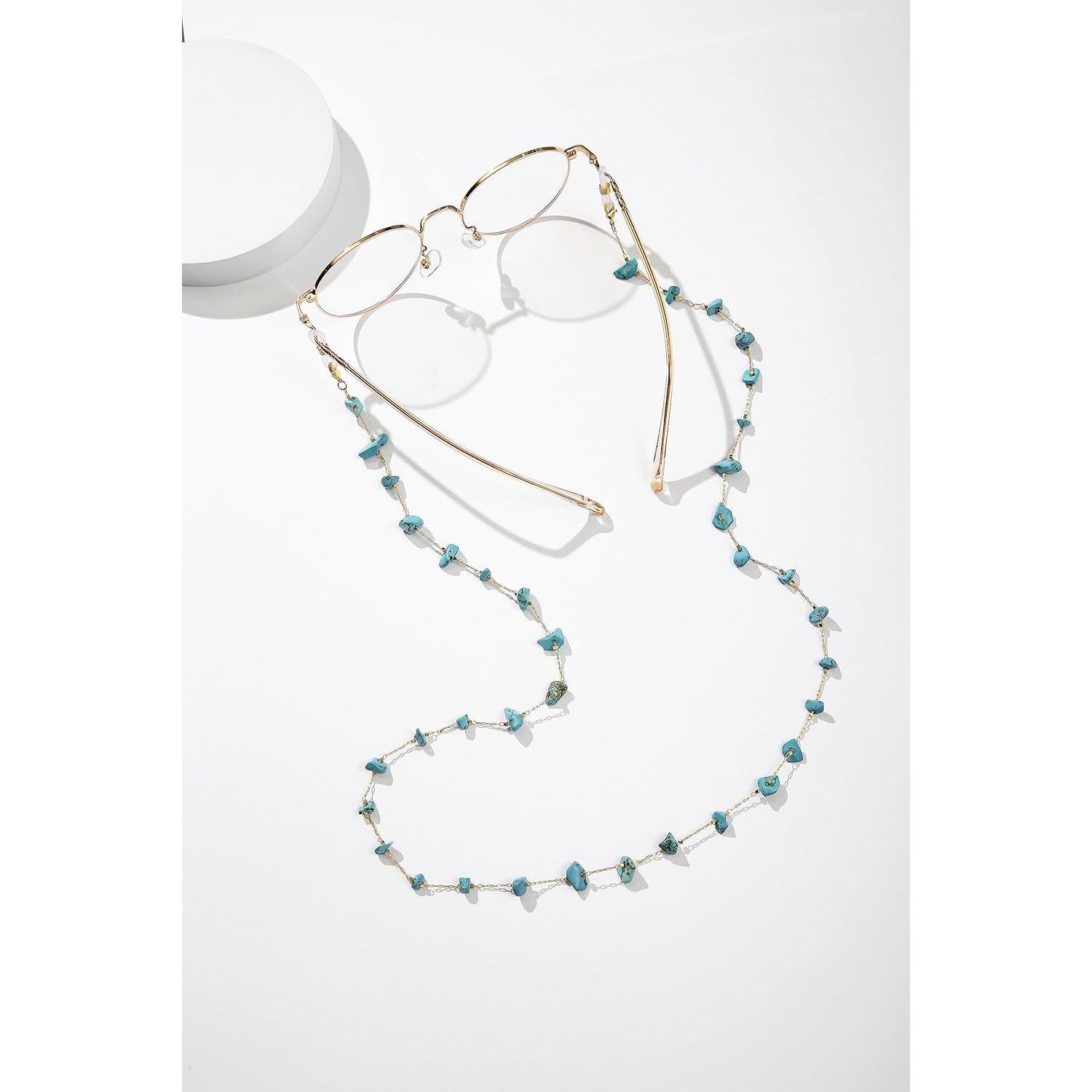 Cadena de Gafas para Mujeres Soporte Turquesa 71 cm
