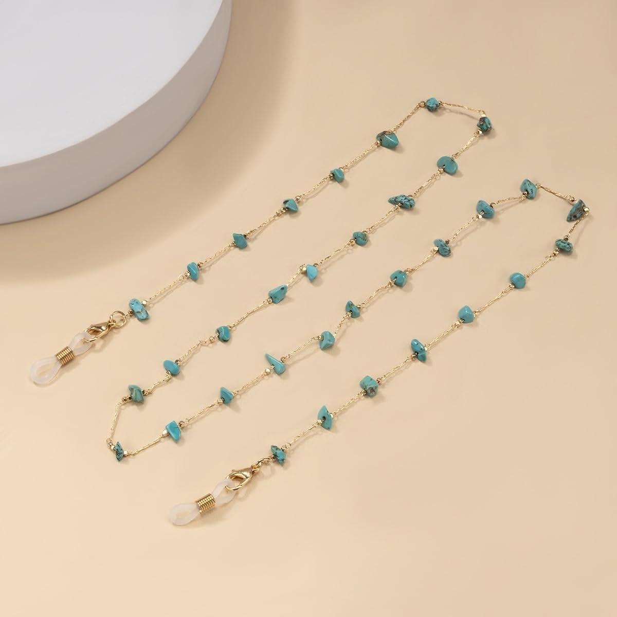 Cadena de Gafas para Mujeres Soporte Turquesa 71 cm