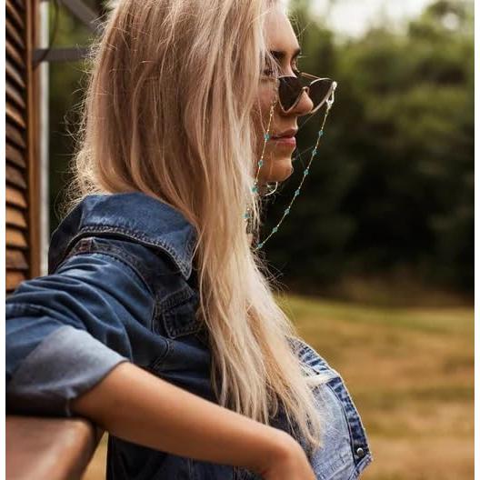 Cadena de Gafas para Mujeres Soporte de Piedra Turquesa