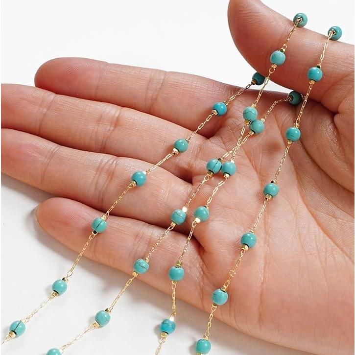 Cadena de Gafas para Mujeres Soporte de Piedra Turquesa