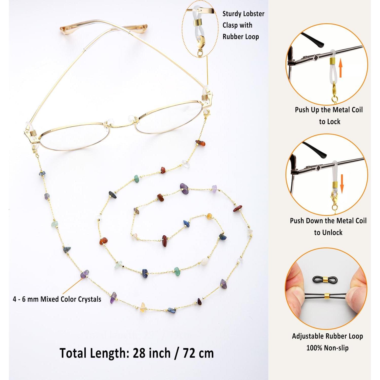 Cadena de Gafas para Mujeres Soporte de Piedra Natural