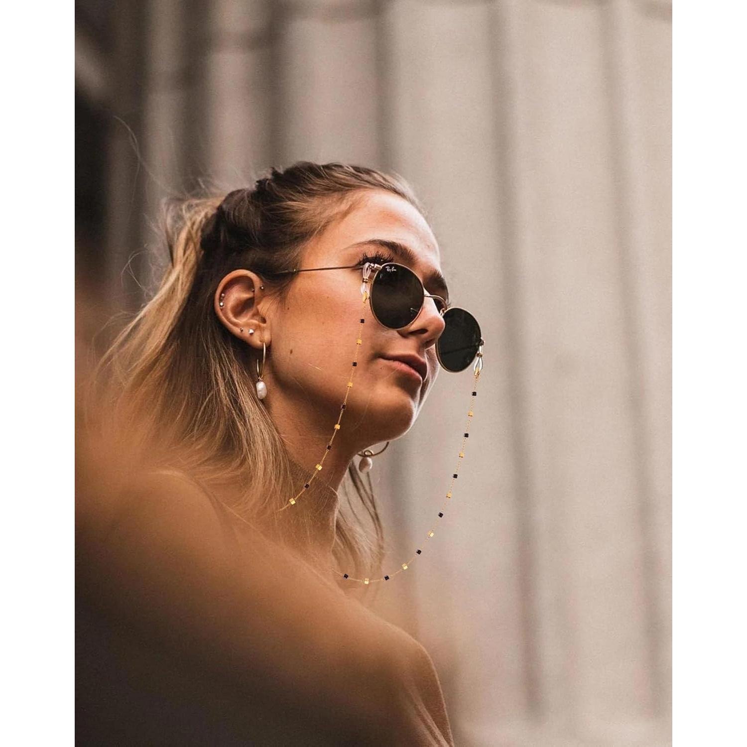 Cadena de Gafas para Mujeres Soporte de Cristal Natural