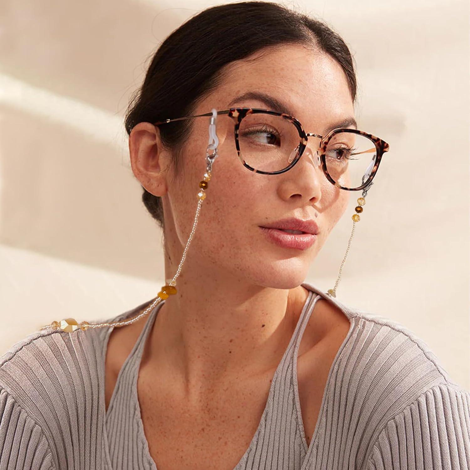 Cadena de Gafas para Mujeres Citrino-Champ con Cristales