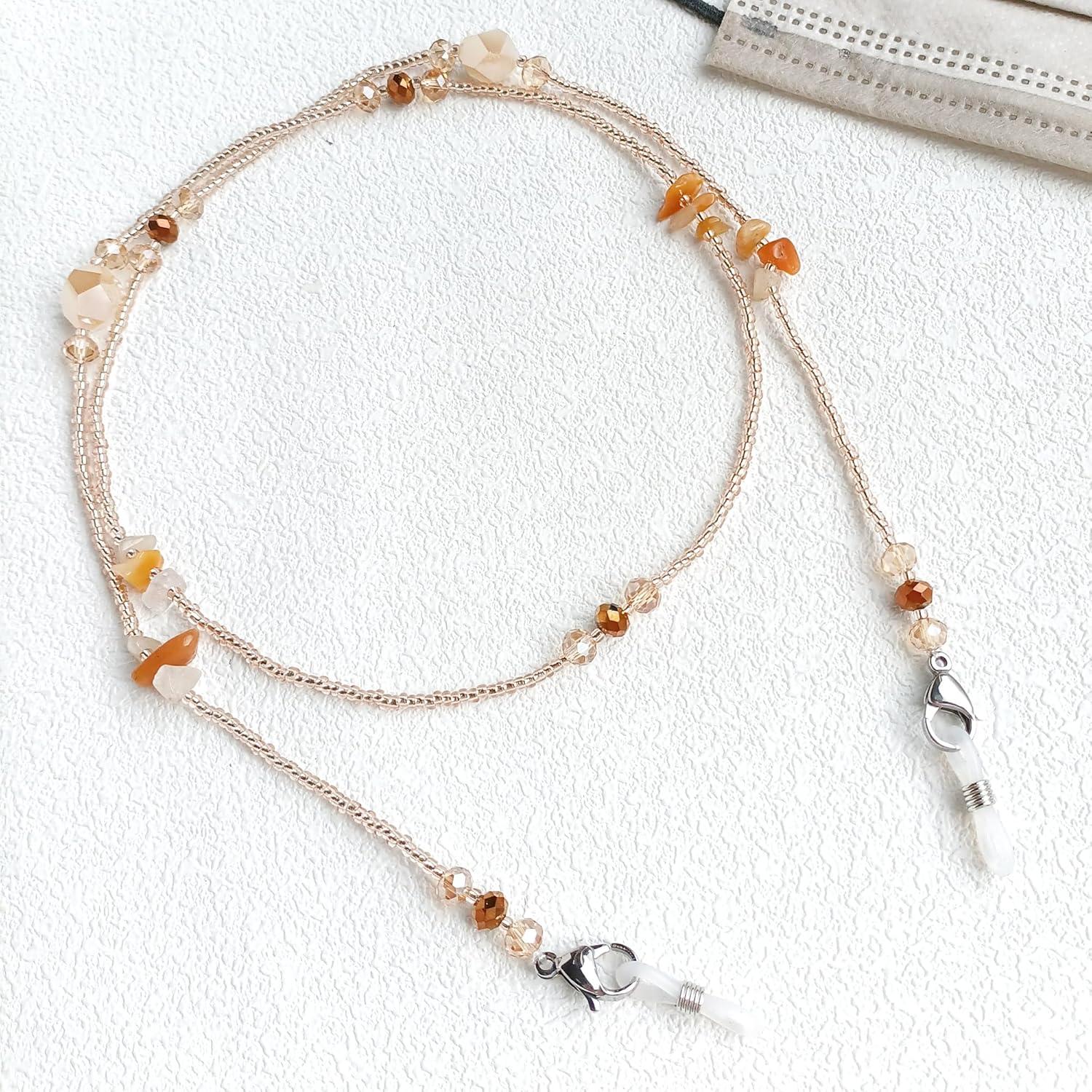 Cadena de Gafas para Mujeres Citrino-Champ con Cristales