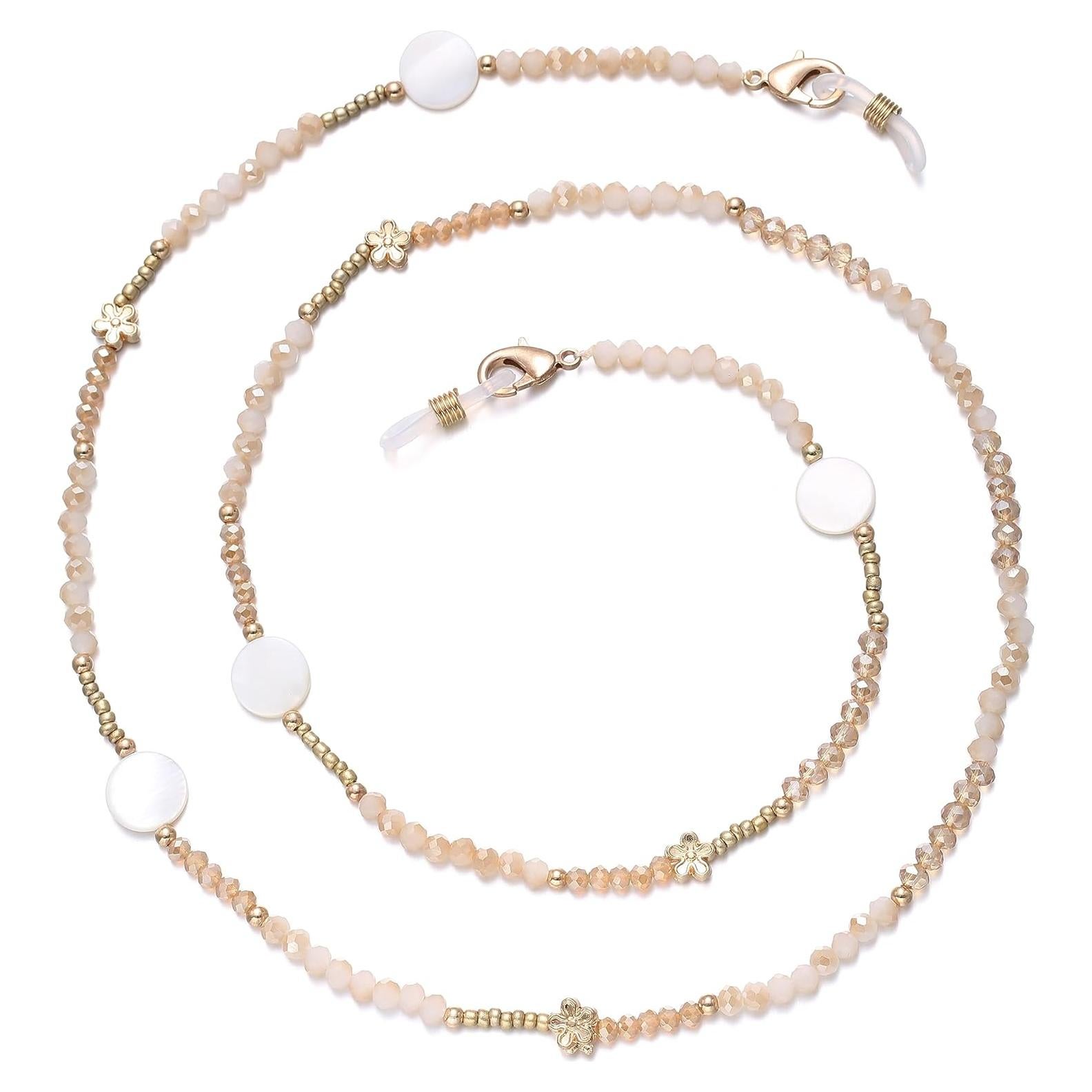 Cadena de Gafas para Mujeres Soporte con Perlas Cristal