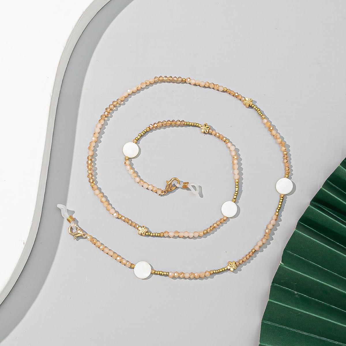 Cadena de Gafas para Mujeres Soporte con Perlas Cristal