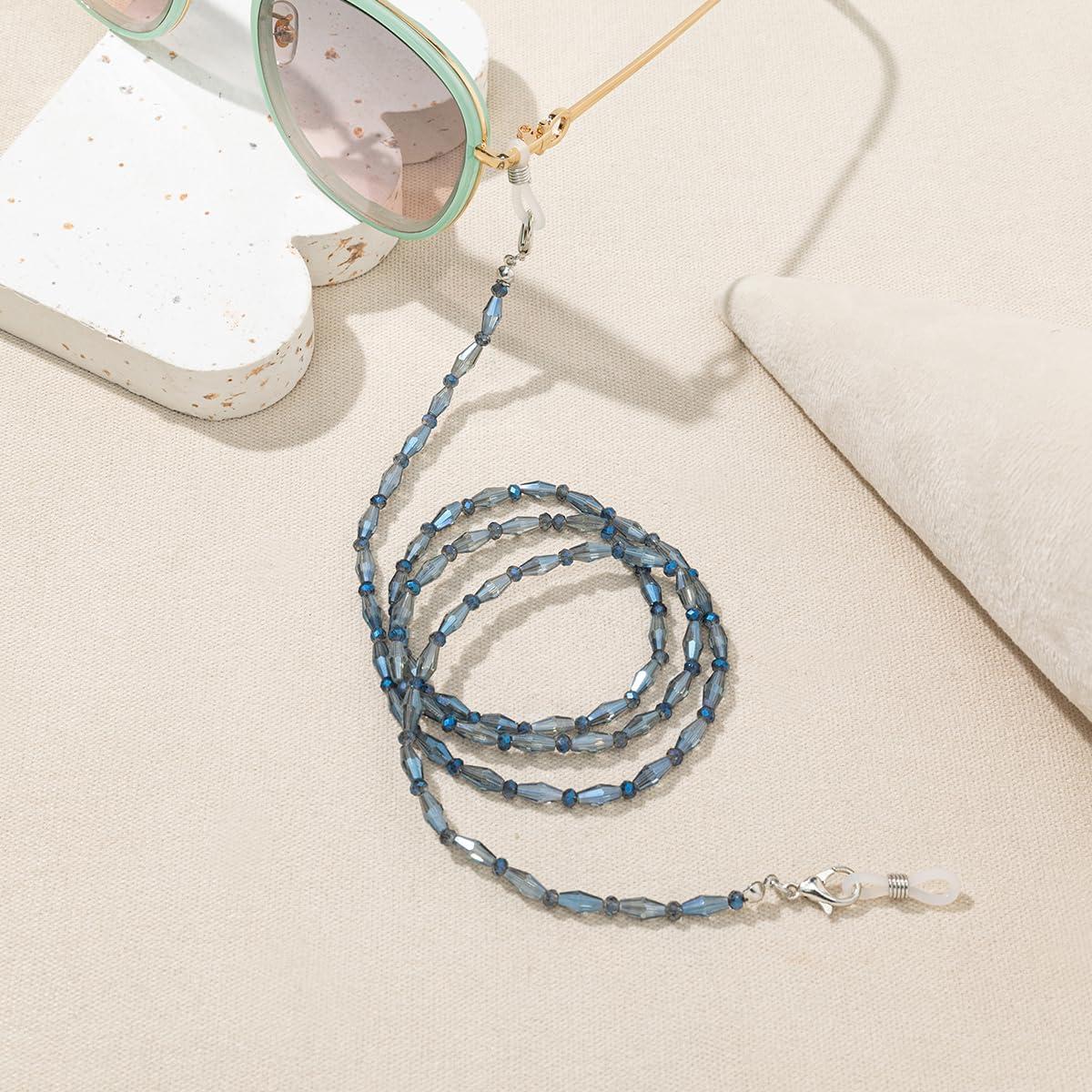 Cadena de Gafas para Mujeres Soporte con Perlas Cristal 71cm