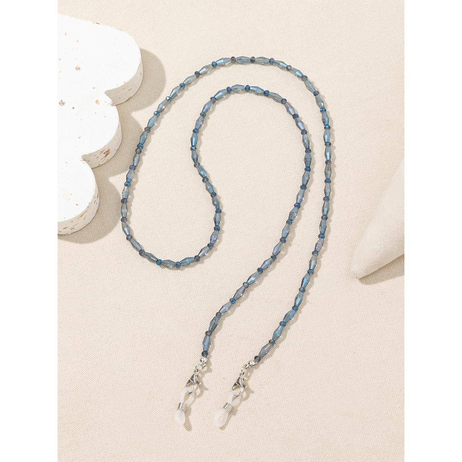 Cadena de Gafas para Mujeres Soporte con Perlas Cristal 71cm