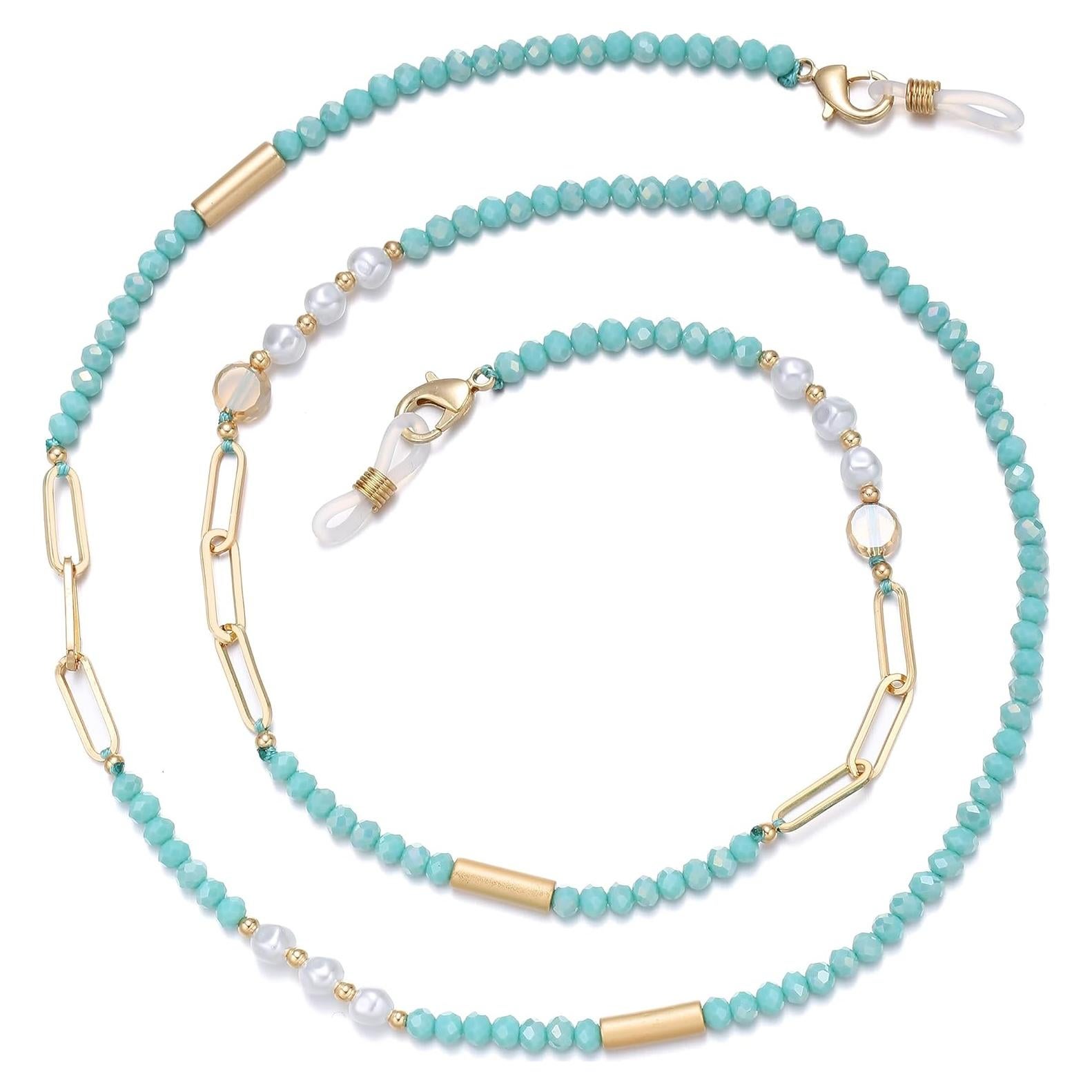 Cadena de Gafas para Mujeres Soporte con Perlas Cristal