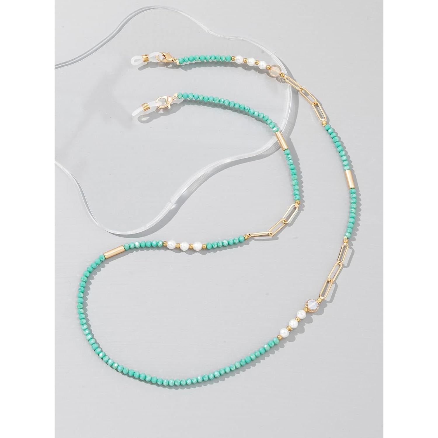 Cadena de Gafas para Mujeres Soporte con Perlas Cristal