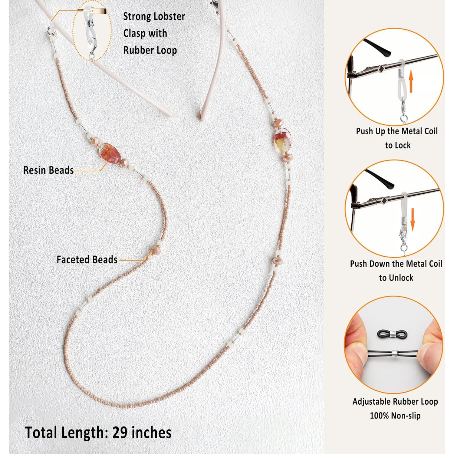 Cadena de Gafas para Mujeres Soporte con Perlas Cristal