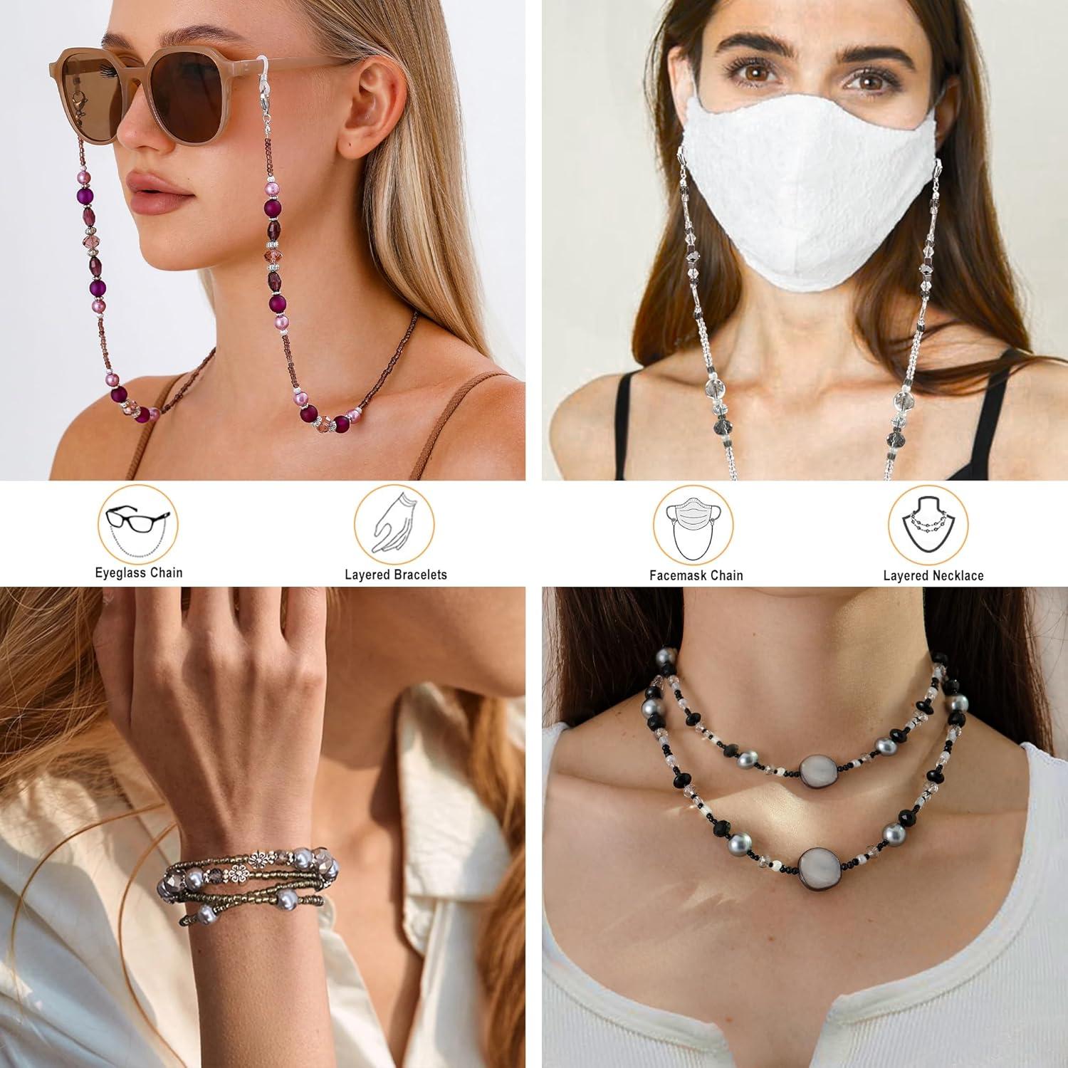 Cadena de Gafas Elegante para Mujeres - Perlas de Cristal