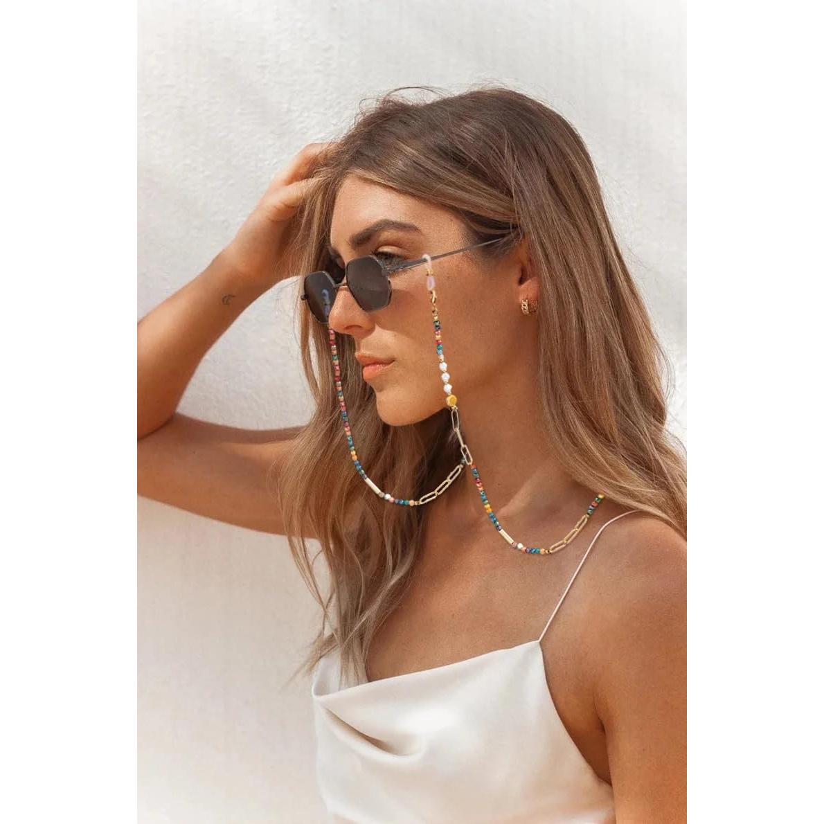 Cadena de Gafas de Perlas para Mujeres 71 cm Soporte Elegante