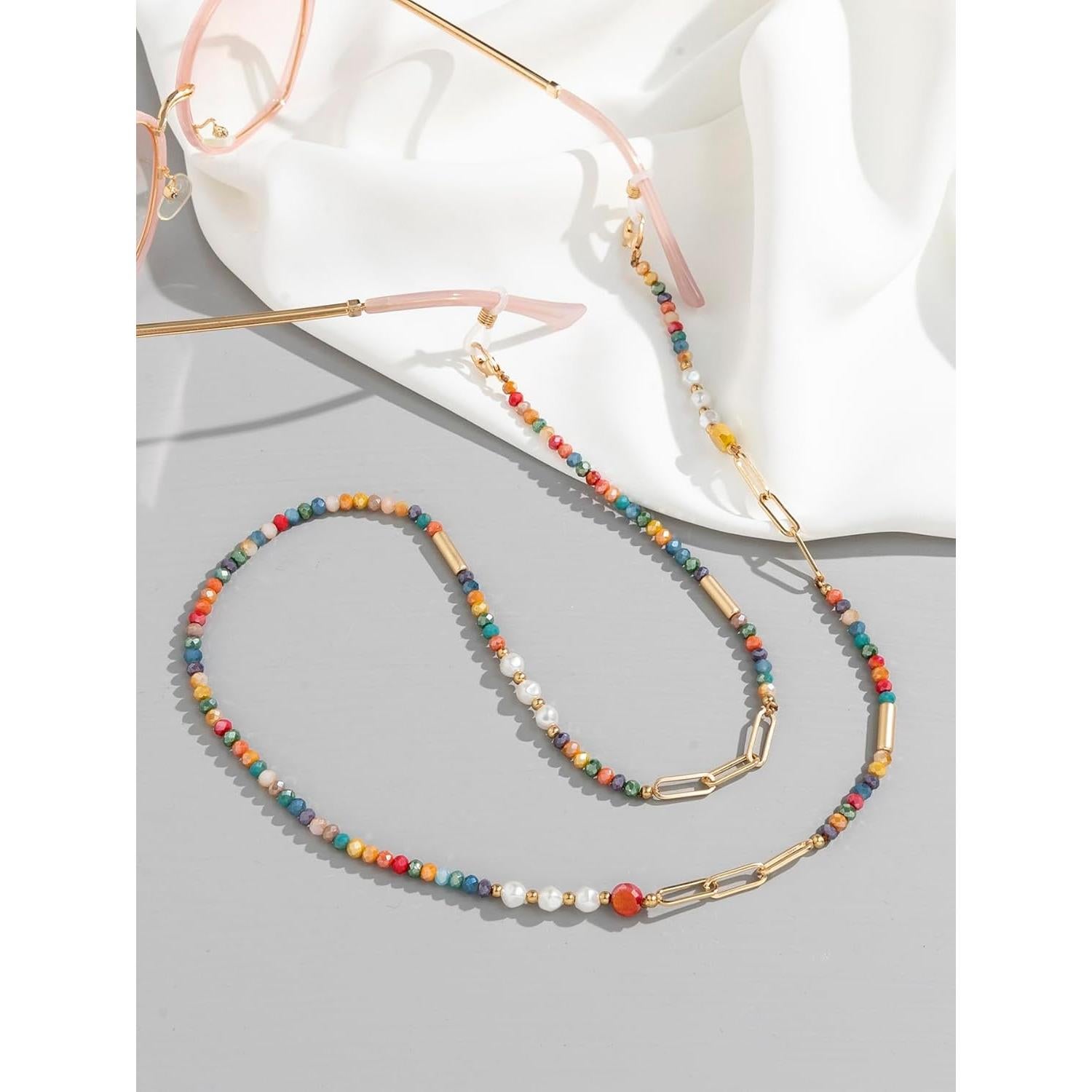 Cadena de Gafas de Perlas para Mujeres 71 cm Soporte Elegante