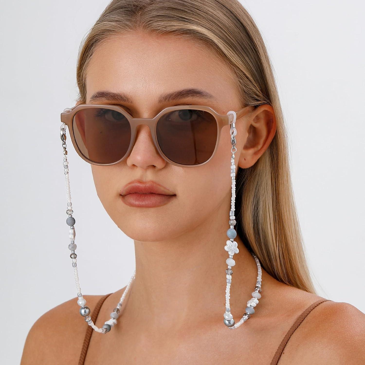 Cadena de Gafas Elegante para Mujeres con Perlas de Cristal