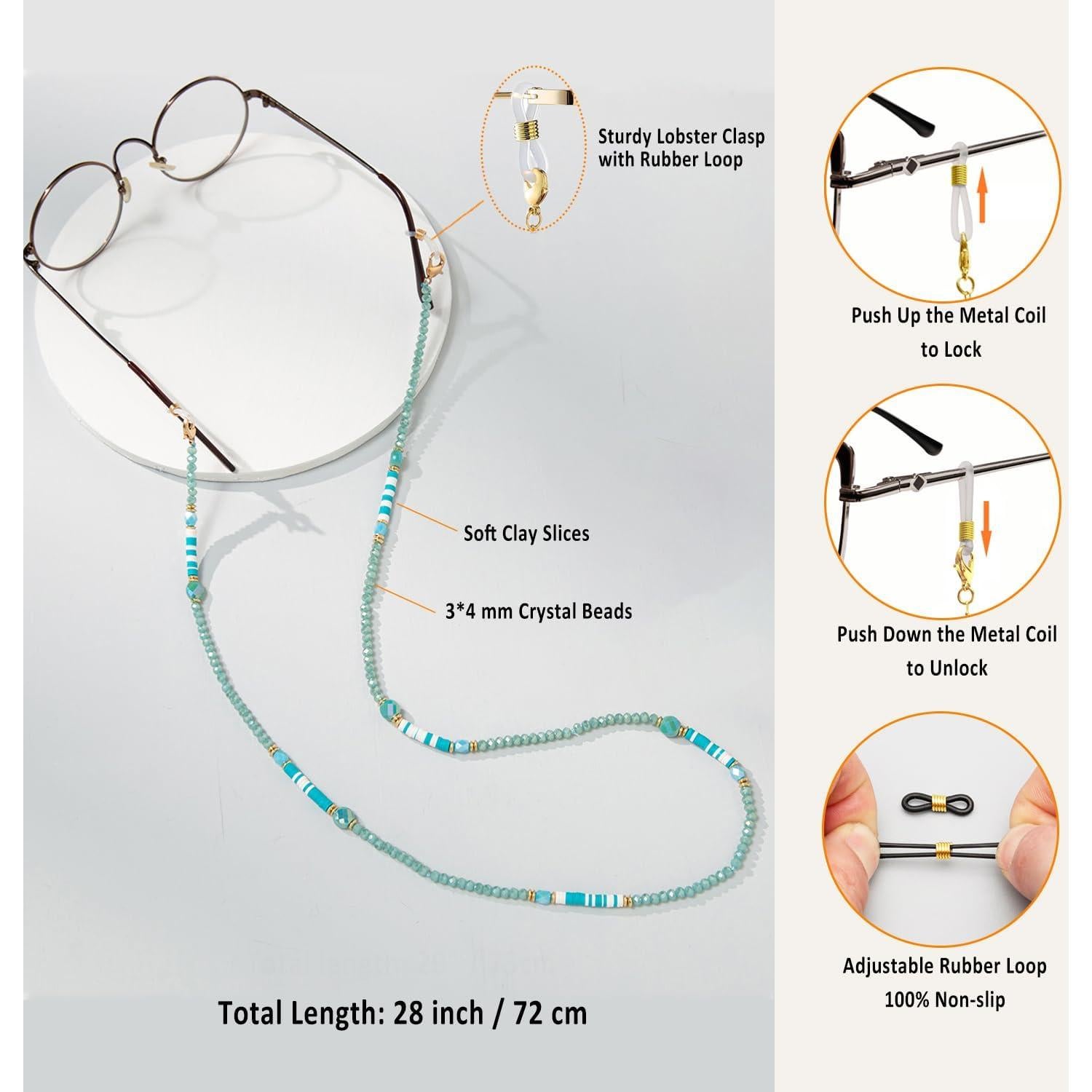 Cadena de Gafas Cristales Mujeres Soporte Antideslizante