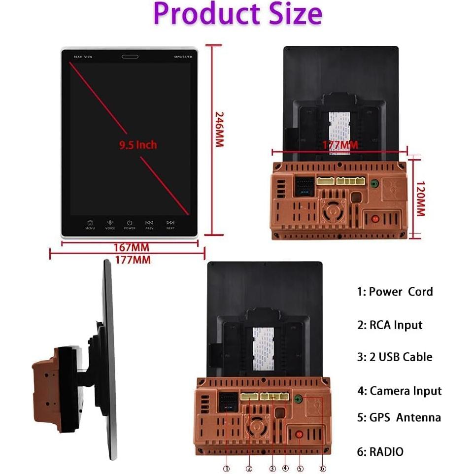 Radio de Coche Android 15 Hikity 9.5" GPS Bluetooth 2GB RAM