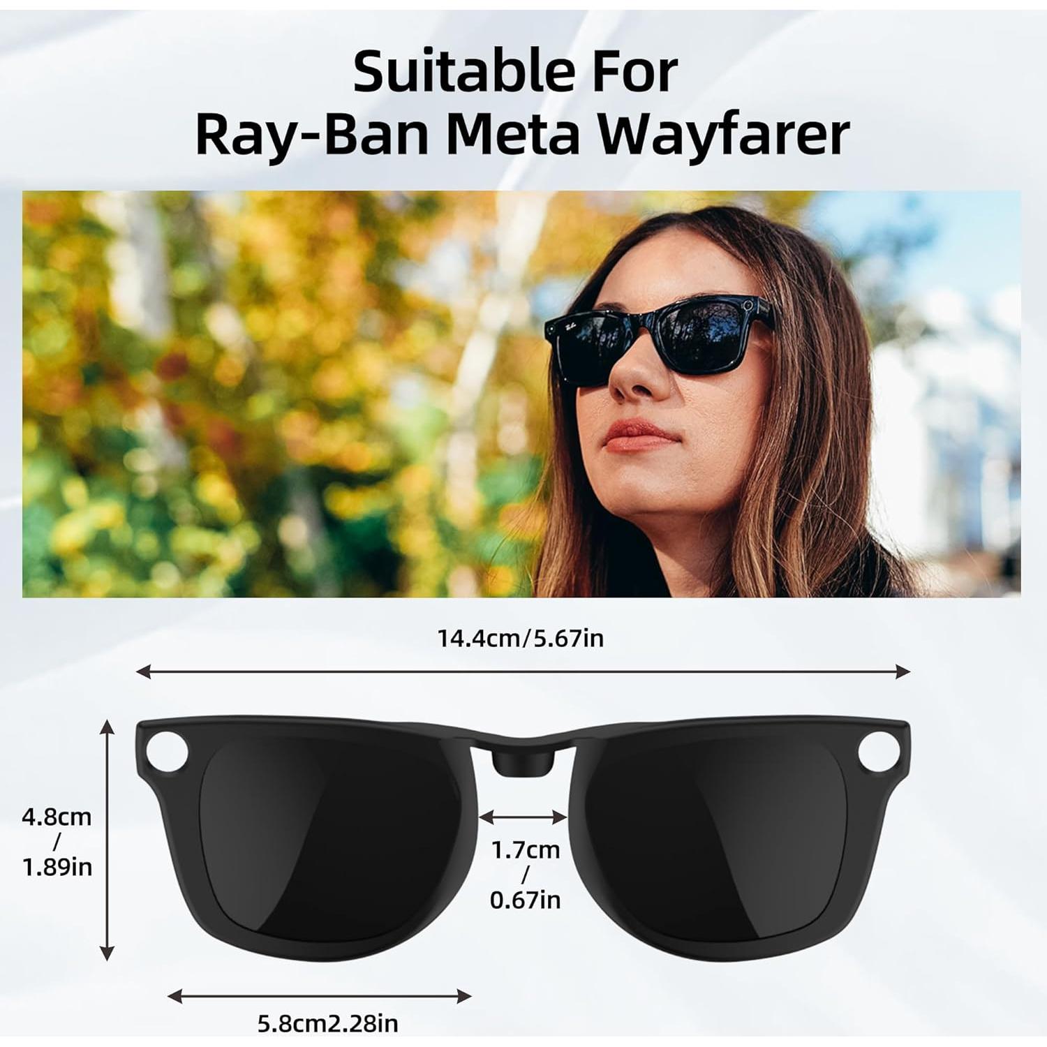 Clip Polarizado HiBloks para Ray-Ban Meta Wayfarer 50-22