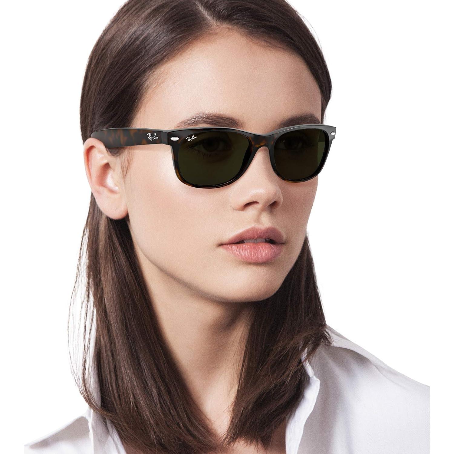 Gafas de sol Ray-Ban New Wayfarer 58mm Carey G-15 Verde