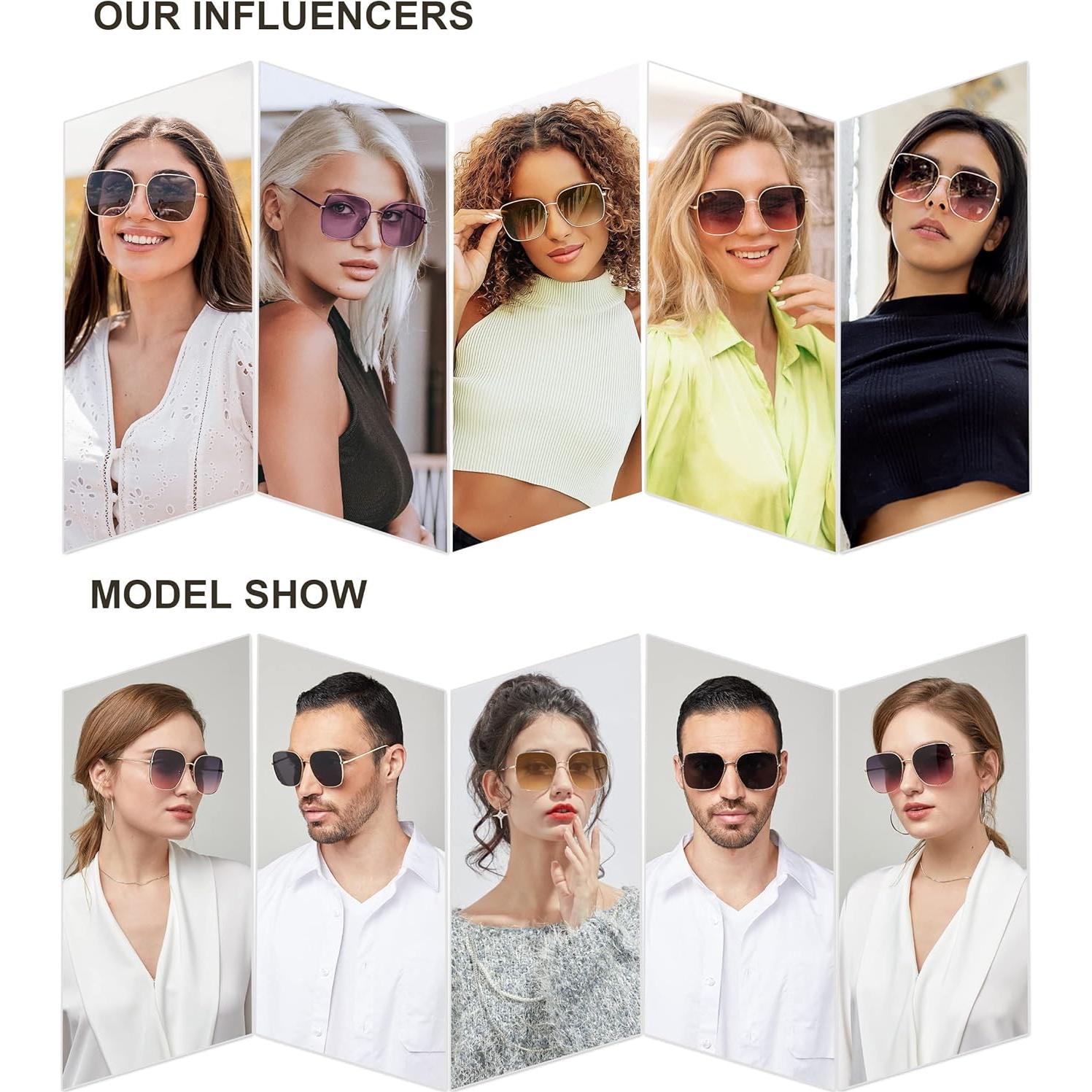 Gafas de Sol Cuadradas SOJOS SJ1146 UV400 Dorado Brillante