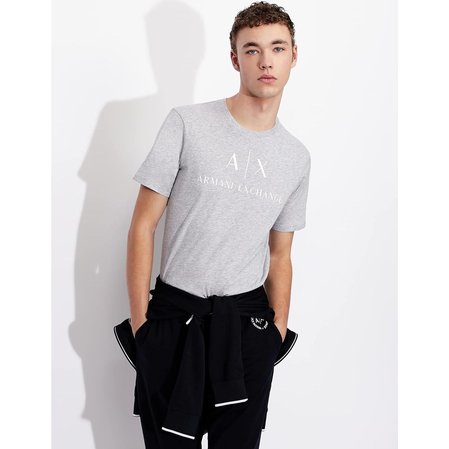 Camiseta de Hombre AX Armani Exchange Gris Jaspeado