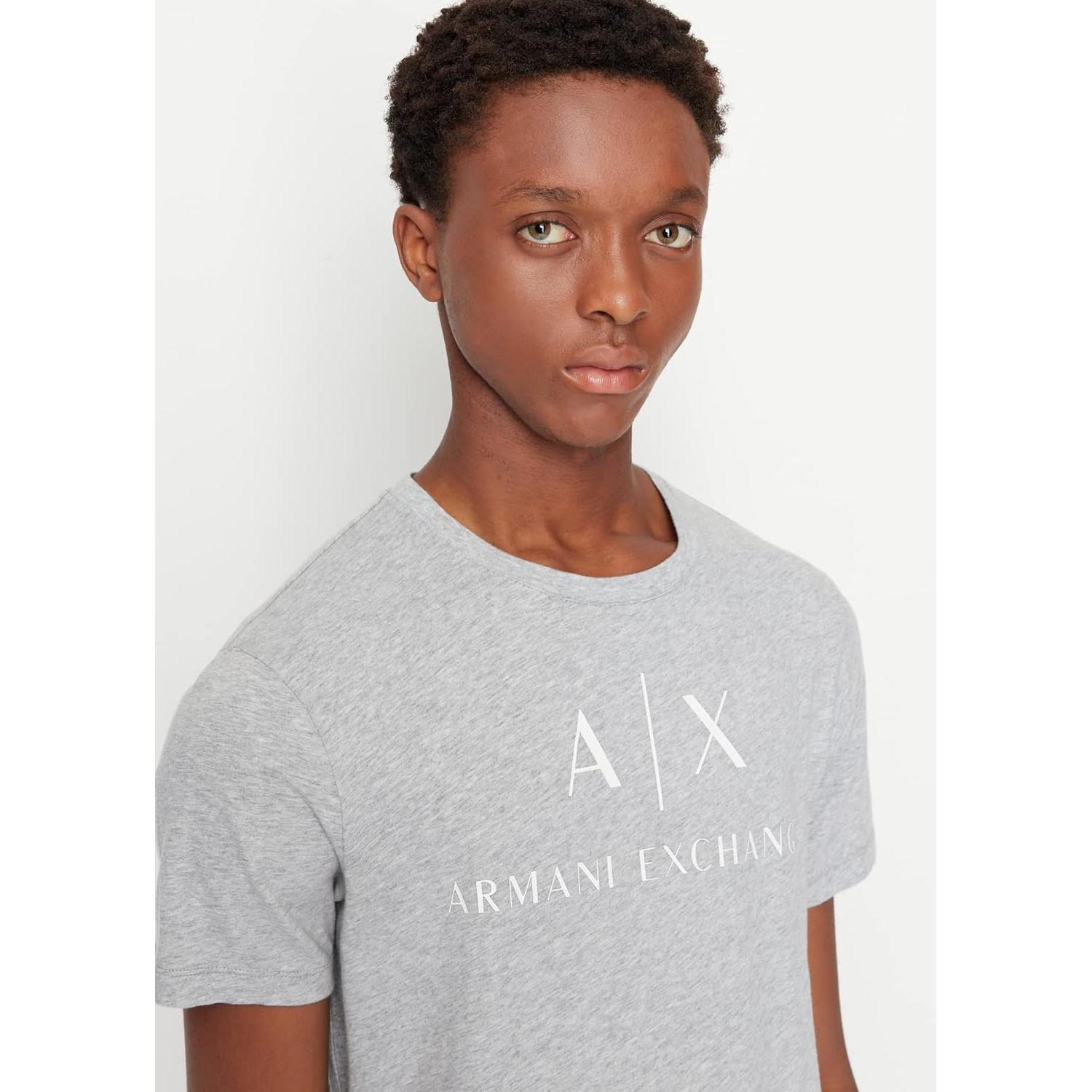 Camiseta de Hombre AX Armani Exchange Gris Jaspeado