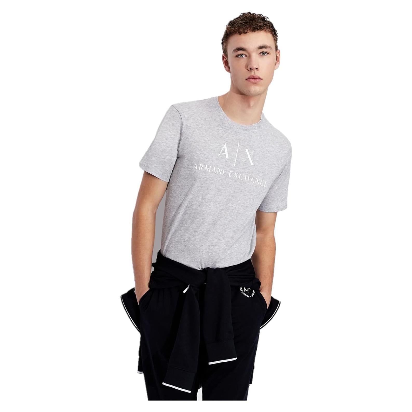 Camiseta AX Armani Exchange Hombre Cuello Redondo Gris