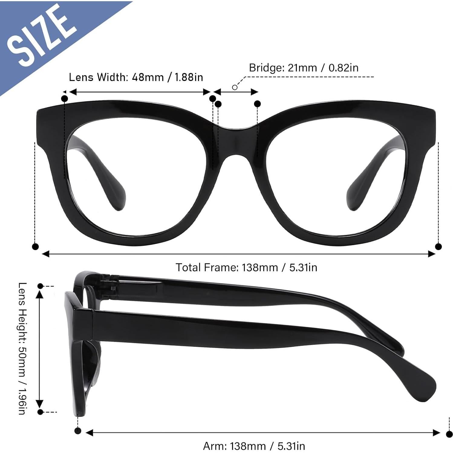 Gafas de lectura KSSESSE 3 pares unisex lente clara bisagra resorte