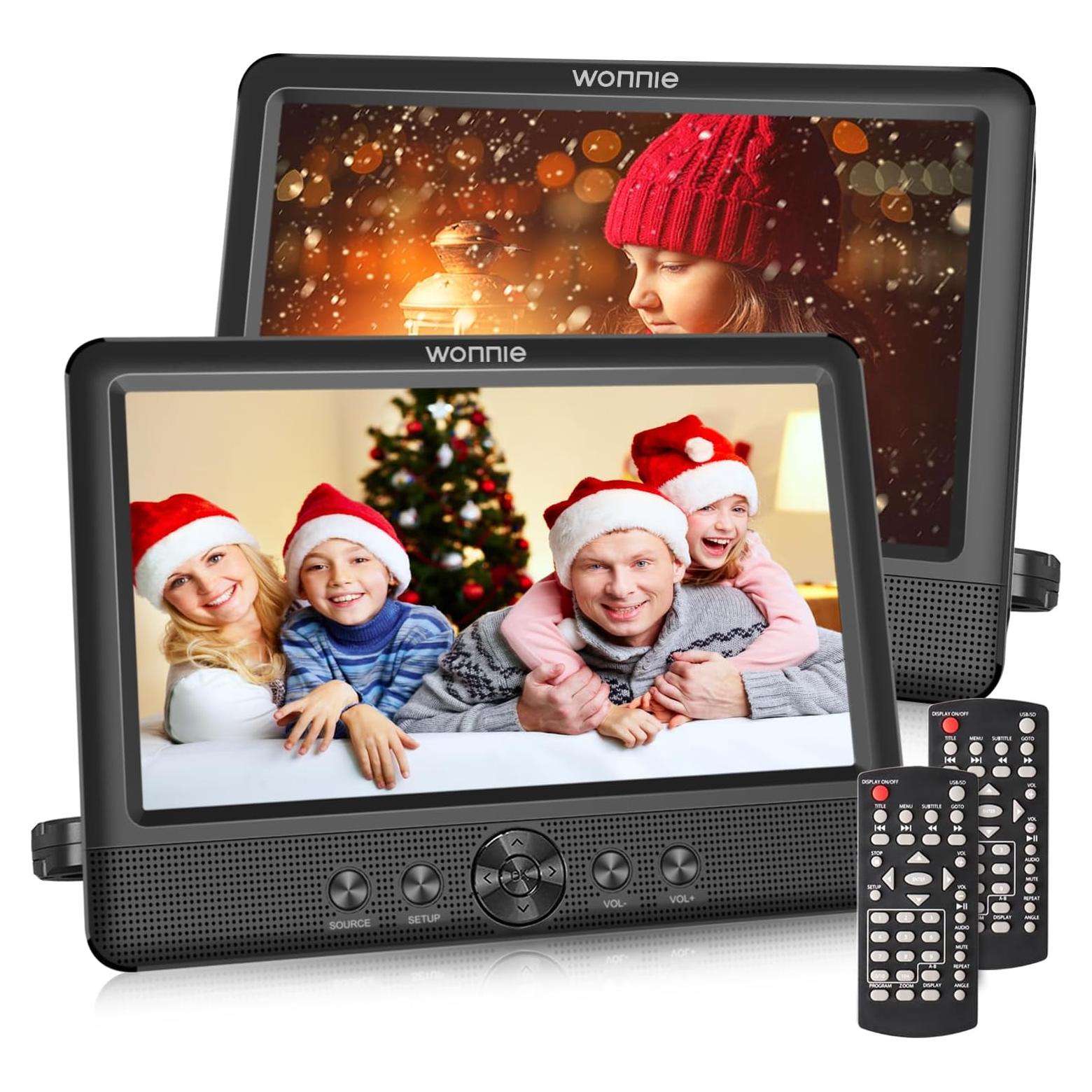 Reproductor DVD Doble WONNIE 10.5" para Auto, Batería 5h