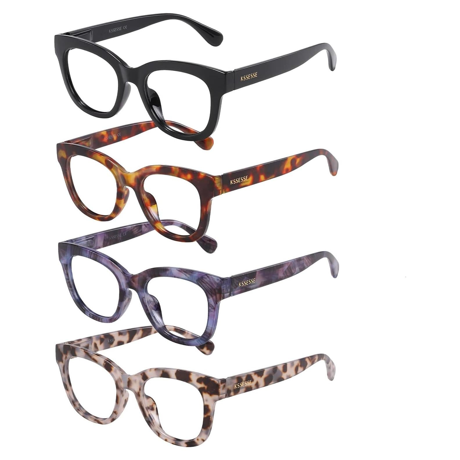 Gafas de lectura KSSESSE unisex con filtro luz azul 4 colores