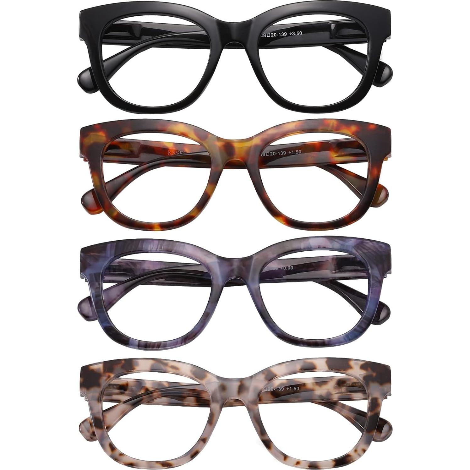 Gafas de lectura KSSESSE unisex con filtro luz azul 4 colores