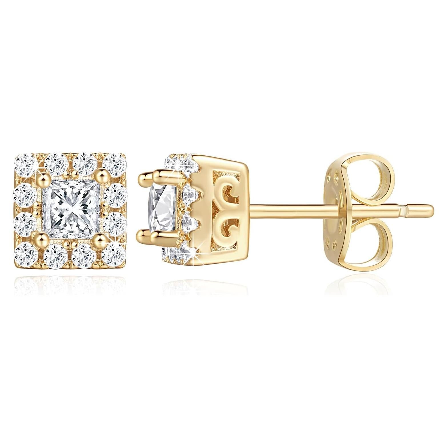 Pendientes de Oro 14K para Mujeres con Zirconia Cubica